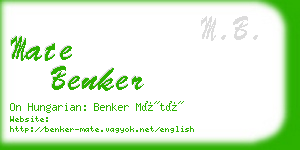 mate benker business card